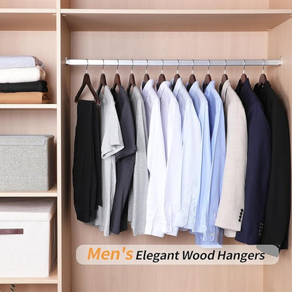 Amazon Basics Durable Wooden Suit Clothes Hangers - Cherry (Pack of 80)