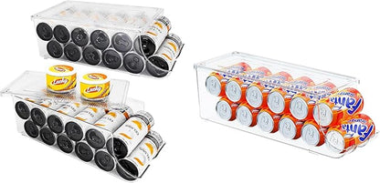 SCAVATA 2 Pack Skinny Can Organizer & Soda Can Organizer for Refrigerator