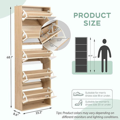 Yechen Mirror Shoe Cabinet with 5 Flip Drawers, Shoe Rack Storage Organizer, Entryway Shoe Cabinet for Front Door,Foyer,Hallway (1 Piece, Mirror Silver)