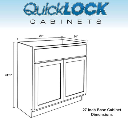 Quicklock RTA (Ready-to-Assemble) | Base Kitchen Cabinets - Shaker Style | Made in America (Espresso Stain, 27" Wx34.5 Hx24 D Base)