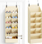 Lifewit 6 Tier Over the Door Shoe Organizer with 11 Large Deep Pockets, Fabric Hanging Shoes Shelf for Closet, Dorm Storage, Fit Up to 12 Pair Shoe Rack Holder for Sneakers, Boots, Beige
