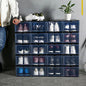 for 12Pcs Clear Plastic Shoe Storage Boxes Black&White Stackable Sneaker Organizer