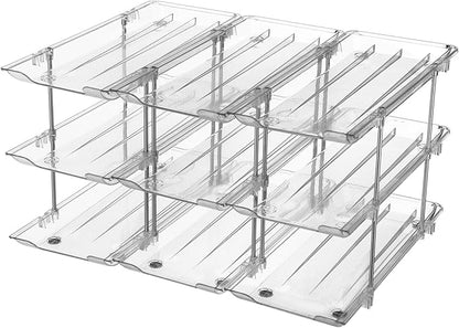 Stackable Beer And Beverage Can Holder, 3-Tier Storage Rack, Transparent Can Dispenser, Easy Installation, Can Organizer For Pantry, Flexible Modular Setup