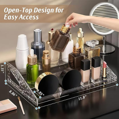 Perfume Organizer- 3 Tier Cologne Stand Clear Plastic Cologne Organizer for Men/Women Fragrance, Lotion, Skincare Display Holder Shelf (1 Pack-Clear)