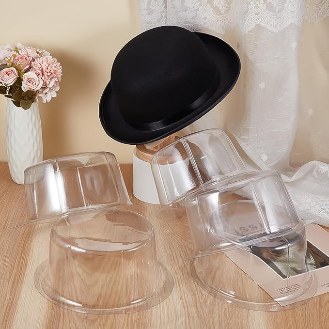 BENECREAT 24 Pcs Plastic Hat Holder, Plastic Hat Supports Display Organizer Racks Stands, Hat Inserts Cap Display Holder for Cowboy Fedora, Bucket Hats, Heads Reshaper Moldes