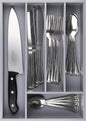 Pristine Bamboo 5-Slot Drawer Organizer - Kitchen and Utensil Organizer - Cutlery Tray - Flatware and Silverware Holder - Gray