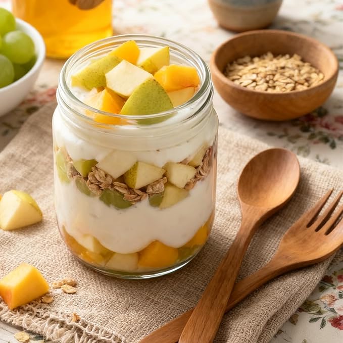 Overnight Oats Containers with Lids, 16oz Wide Mouth Mason Jars with Lids, 9 Pack Glass Jars with Airtight lid for Chia Pudding Yogurt Salad, Meal Prer Oatmeal Jars