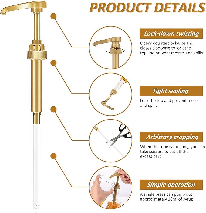 12PCS Syrup Pump Suitable for 750ml Bottles，Coffee Syrup Dispenser Pump，Flavor Syrup Pump (12)