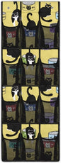 12-Pocket Behind The Door Storage Organizer, Oxford Material Waterproof Foldable and Designed for Bathroom Pantry or Bedroom Use, Cute Cats