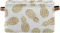 Large Storage Basket Bin Pineapple Pattern Storage Cube Box Foldable Canvas Fabric Collapsible Organizer with Handles for Home Office Closet