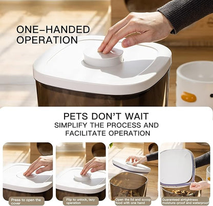 25 lbs Rice Dispenser,10.5 Qt/10 L/22-25 lbs Rice Container Storage with Measuring Cup & Brush Food Cereal Container Bins Household for Kitchen Pantry Organization (AY-10KG-GREY)