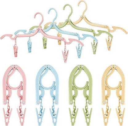 Maitys Folding Travel Hangers, 12 Pieces, Colorful, Plastic, Anti-Slip, Portable, Lightweight, Easy to Carry