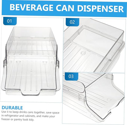 Soda Can Organizer Rack Refrigerator Holder for Beverage Cans Transparent Design for Easy Viewing Storage for Fridge and Pantry