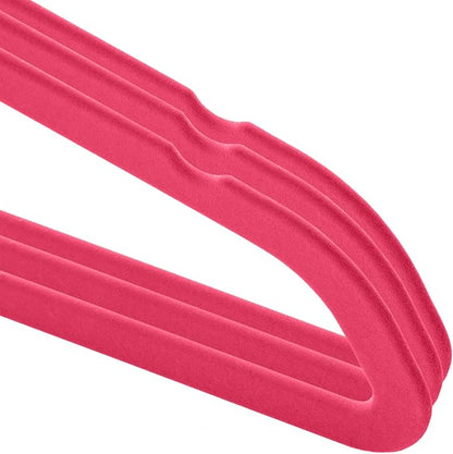 Casafield 50 Velvet Kid's Hangers - 14" Size for Children's Clothes - Pink