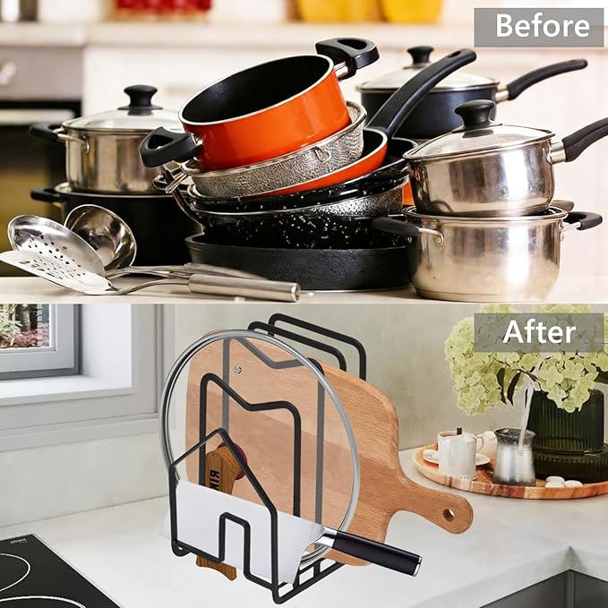 Chopping Board Organizer Stand Holder (Black)