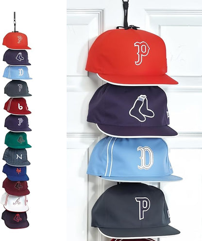 Perfect Curve Cap Rack System 36 – Baseball Cap Organizer (12 clips hold up to 36 caps,Black)