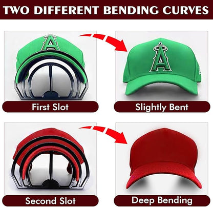 Cap Brim Bender 4PCS Baseball Hat Curving, Hat Shaper for Fitted Hats, Trucker Cap, Flat Brim, Perfect Curve Bender,Accessories for Women and Men (Black)