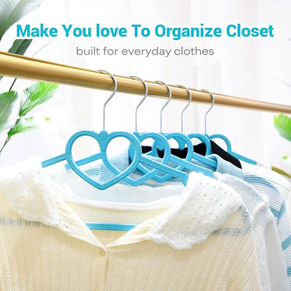 Plastic Hangers 20 Pack, Blue Shirt Hangers Ultra Thin Space Saving with 360 Degree Swivel Hook, Strong & Durable Adult for Dress, Shirts, Coats