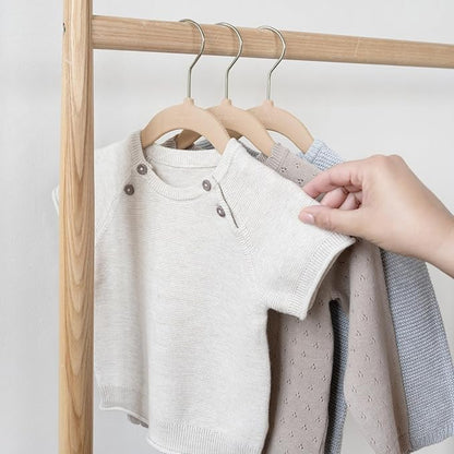 3 Sprouts Velvet Baby Hangers - Non-Slip Hangers for Infant and Toddler Clothes - Slim Space-Saving Design with Nordic Colors for Nursery - 30 Pack - Hazelnut