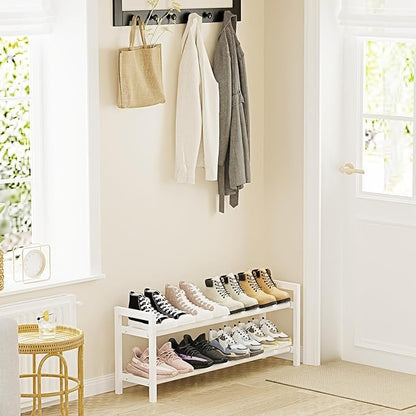 Mavivegue Expandable Shoe Rack, 2-Tier Adjustable Shoe Organizer, Shoe Shelf for Closet, Entryway, Front Door