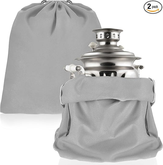 Shappy 2 Pcs Anti Tarnish Cloth Bag for Silver Storage 18 x 18 Inch Fabric Silver Protection Bags for Jewelry, Flatware, Trays (Grey)