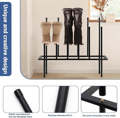 Boot Rack Shoe Cabinet Metal Shoe Rack for Closet Shoe Organizer for Closet for 6 Pairs Free Standing Shoe Racks Shoe Cabinet Storage for Entryway Bedroom, Patio Outdoor, Hallway large Boot Tray