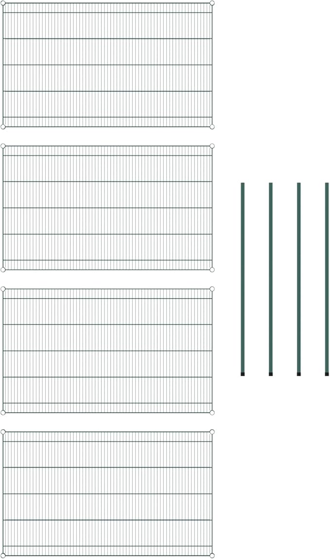 Commercial NSF Listed Green Epoxy Stationary Wire Shelving Kit 36" x 60" x 54", with 4 Shelves Perfect for Warehouse, Walk-in Refrigerator, Freezer, Grocery Store, Restaurant, Dishroom
