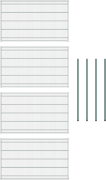 Commercial NSF Listed Green Epoxy Stationary Wire Shelving Kit 36" x 60" x 54", with 4 Shelves Perfect for Warehouse, Walk-in Refrigerator, Freezer, Grocery Store, Restaurant, Dishroom