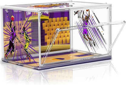 Acrylic Shoe Box Display Transparent Basketball Sneaker Shoe Orgainizer Storage Bins Clear Plastic Stackable Handbag Purse Hats Organizer Containers with Lids, 1Pack Size 14