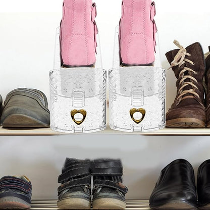 ULTECHNOVO Adjustable Slots Rack Space Saving Organizer for High Heels Sports Shoes Slippers Sturdy Shoe Holder for Entryway Closet Bathroom Living