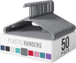 Plastic Hangers 50 Pack Grey - Clothes Hangers - Makes The Perfect Coat Hanger and General Space Saving Hangers for Closet and New Apartment Essentials - Percheros Ganchos para Colgar Ropa Hangars