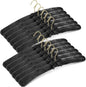 Tosnail 12 Pack Satin Padded Hangers, Foam Padded Dress Hanger with Gold Hook - Black