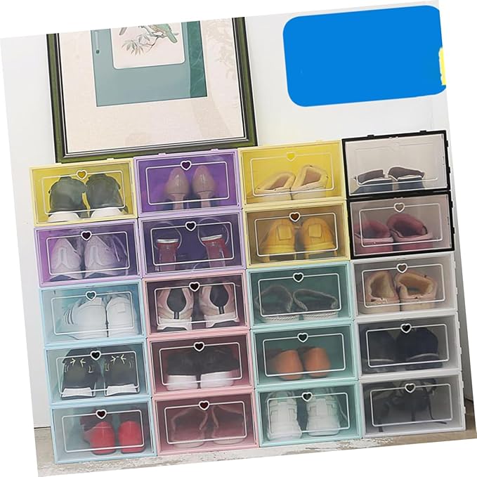 ULTECHNOVO 6pcs Shoe Box Storage Box Capacity Sandal Storage Organizer Easy to View Plastic Case