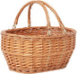 Wicker Picnic Basket with Handle, Kingwillow, (Small Orange-red)