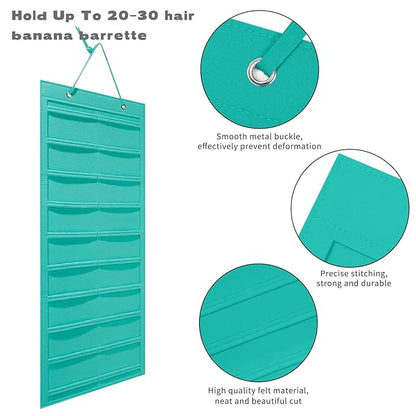 Large Claw Clip Organizer 10 Layer Hair Accessories Display Holder - Hair Claw Clips Display Stand Holder for Wall, Door, Closet (Mint Green-A)