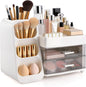 Homeanda Makeup Organizer with Drawers – Large Cosmetic Storage Box for Vanity, Bathroom, or Bedroom, Perfect for Skincare, Brushes, Lipstick, Eyeshadow,and Beauty Essentials (White)