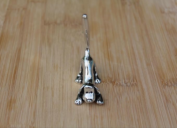 Dog Stretching Ring Holder (Pewter) Yoga Pose