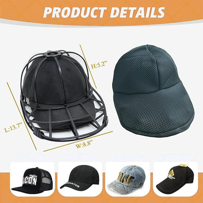Hat Washer Cage for Washing Machine, Cap Washer with Mesh Bags Baseball Caps Cleaner/Cleaning Protector Cage