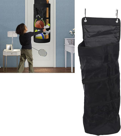 Asixxsix Hanging Storage Organizer, Large Capacity Sports Equipment Organizer for Kids Toys, Shoes, Diapers, Over Door Hanging Bag, Nylon Mesh, Oxford Cloth
