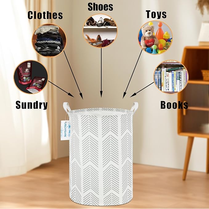 Laundry Basket Canvas Fabric Collapsible Organizer Basket for Storage Bin Toy Bins Gift Baskets Bedroom Clothes Children Nursery Hamper (Arrowhead)
