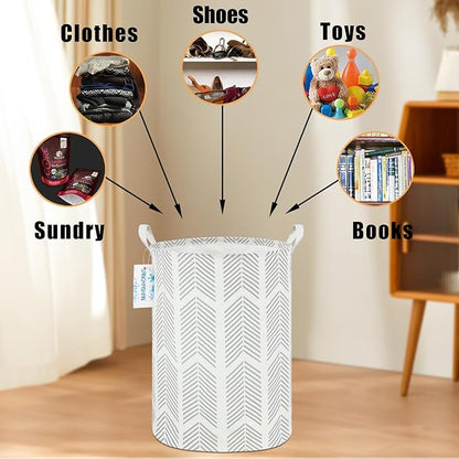 Laundry Basket Canvas Fabric Collapsible Organizer Basket for Storage Bin Toy Bins Gift Baskets Bedroom Clothes Children Nursery Hamper (Arrowhead)