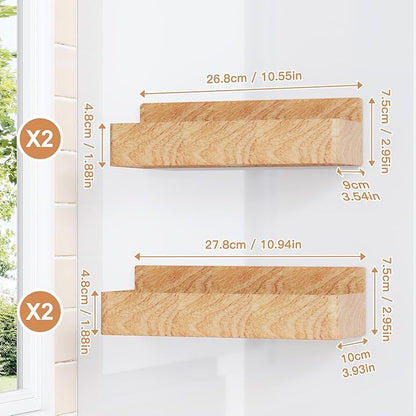 Mystozer Magnetic Spice Rack for Refrigerator, Kitchen Organizer and Storage Shelf, Woodgrain (4 Pack)…