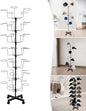 7-Tier Rotating Hat Display Rack Stand 35 Cap Holders,Metal Freestanding Hat Storage Rack,Cowboy Baseball Hat Organizer Rack with Wheels,Adjustable Height Hat Holder for Home,Retail,Clothing Store