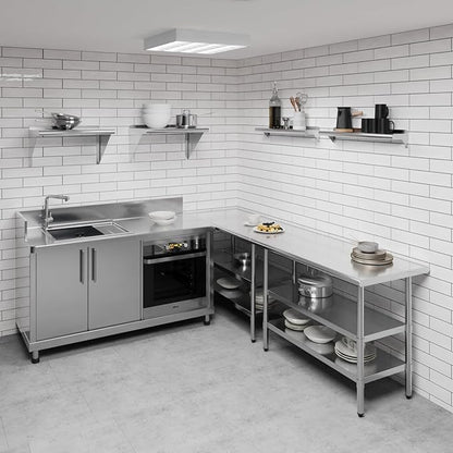AmGood 6 in. x 30 in. Stainless Steel Wall Shelf | NSF | Metal Shelving | Garage, Laundry, Storage, Utility Room | Restaurant, Commercial Kitchen