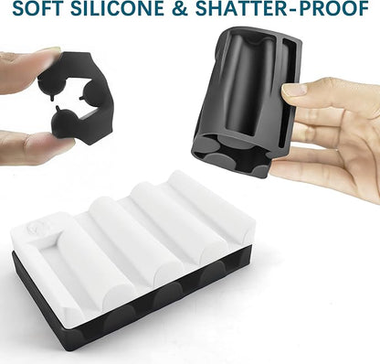 Silicone Soap Dish,Self Draining Soap Holder Perfect for Shower,Bathroom Sink,Kitchen Sink & Travel,Non-Slip Bar Soap Holder Extend Soap Life,Keep Soap Bars Dry & Easy Cleaning NBlack-1Pcs