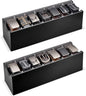 Lolalet 7 Compartments Belt Organizer, PU Leather Belt Storage with Soft Lining, Extra-Wide Slots for Men and Women, Fits Drawer, Closet & Entryway Cabinet -2 Packs, Black