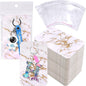 ZYNERY 100 PCS Display Cards with Self-Sealing Bags, 3 x 4.7 Inch Keychain Holder, Packaging Supplies for Displaying Jewelry (Marble White)