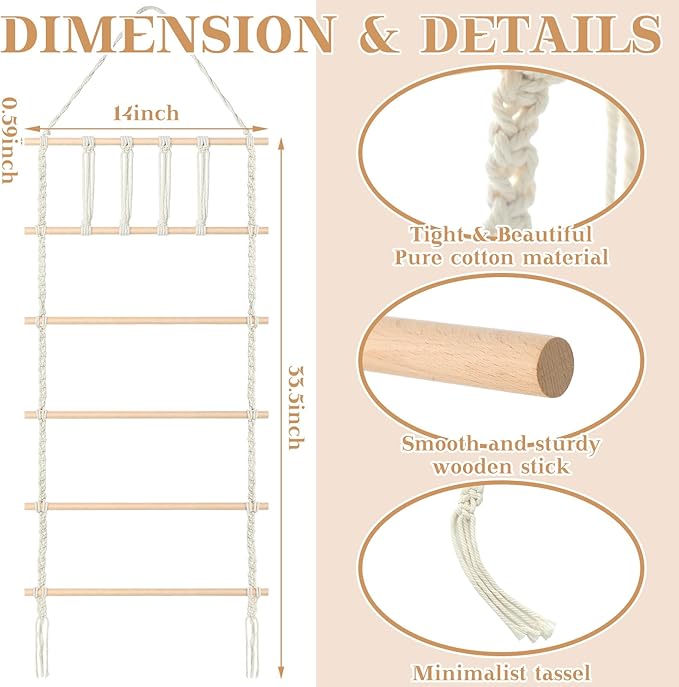 Geetery Macrame Hair Claw Clip Organizer Boho Hanging Hair Clip Holder and Storage for Women Large Headband Holder Organizer for Room Wall Door Closet