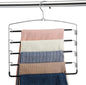 FeeraHozer Pants Hangers Non Slip 3 Pack Space Saving Hangers Multi-Layer Swing Arm Pants Hanger Stainless Steel Space Saver Hanger Closet Storage Organizer for Jeans Trouser Slacks Clothes (Black)
