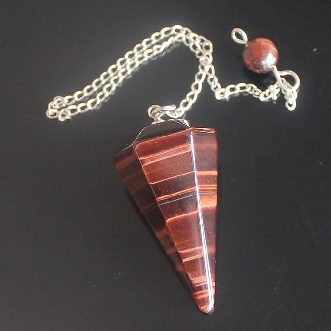 Faceted Mixed gemstone crystal pendulum point reiki chakra pendant bead Chain 6''